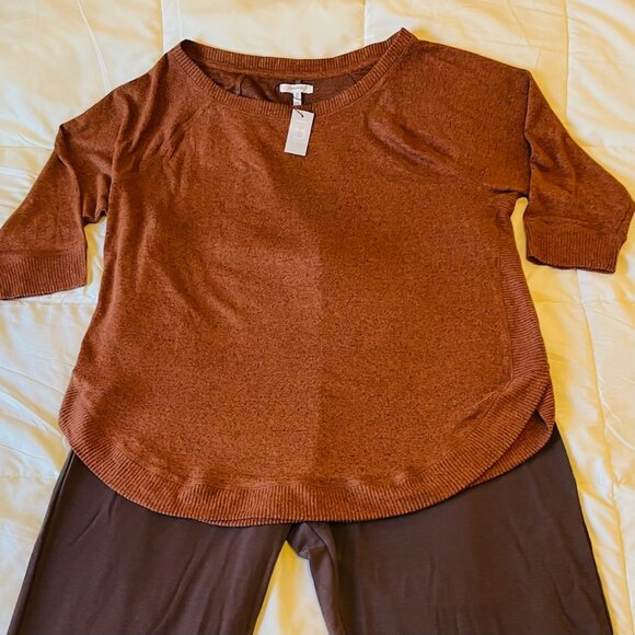 Maurices Haven Cozy Knit Tunic with Curved Hem in Orange/Brown (XXL) New w/Tag - Picture 11 of 12